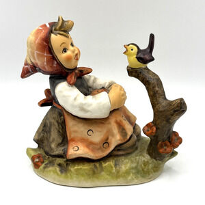 Vintage Goebel Hummel Germany 5" Figurine 414 "In Tune" Girl With Songbird TMK 6